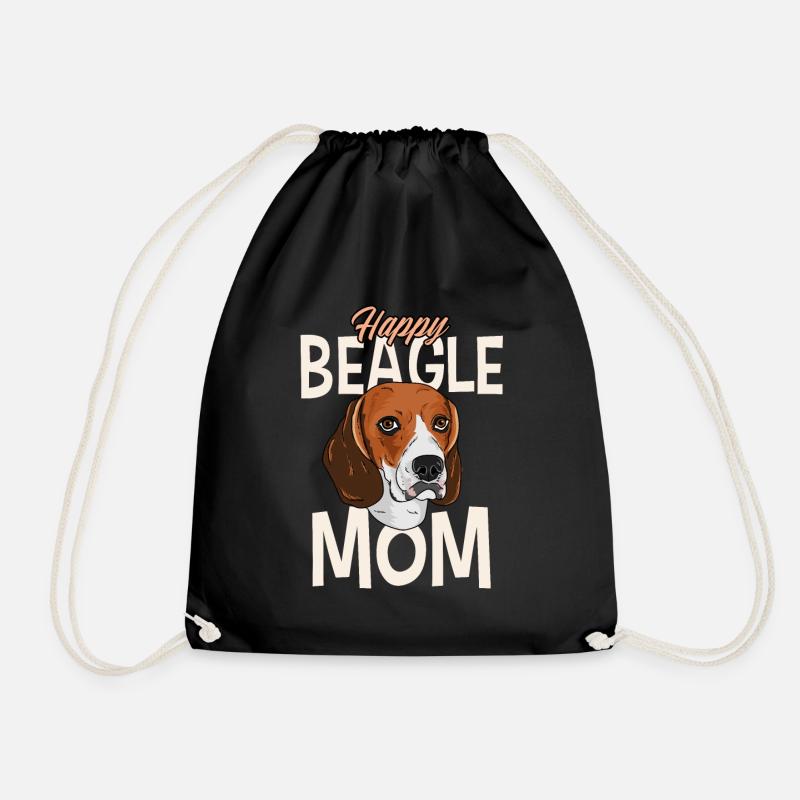 Happy Beagle Mom - Turnbeutel - Schwarz
