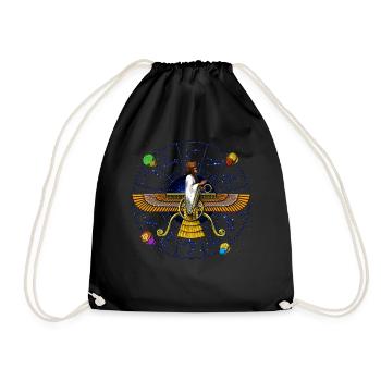 Ancient Anunnaki Symbol - Drawstring Bag - black - Front