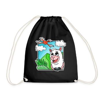 Drone Quadcopter Drone Pilot Drone Alpaca - Drawstring Bag - black - Front