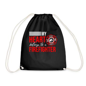 My Heart Belongs To A Firefighter Wife Fireman Fir - Sac de sport léger - noir - Devant