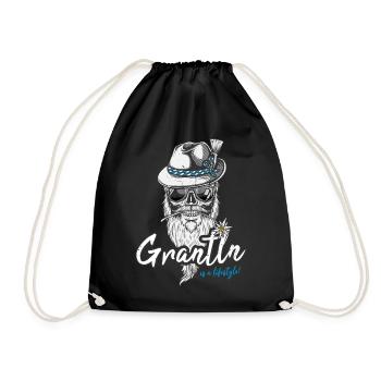 Grantln is a lifestyle Grantler Bayern Granteln - Turnbeutel - Schwarz - Vorne