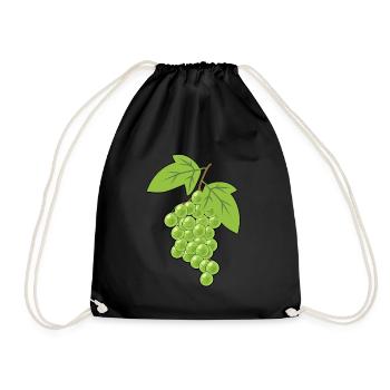 Weintrauben Trauben Hobbygärtner Ernte Weinrebe - Turnbeutel - Schwarz - Vorne