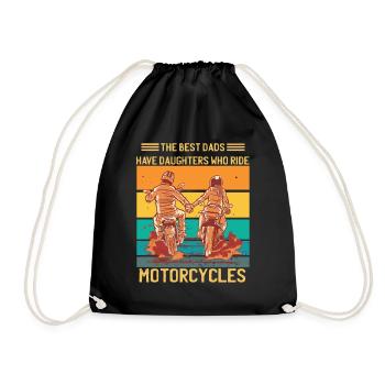 Les meilleurs papas ont des filles qui roulent à moto - Sac de sport léger - noir - Devant