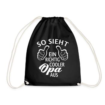 So sieht ein richtig cooler Opa aus - Großvater - Turnbeutel - Schwarz - Vorne