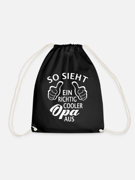 So sieht ein richtig cooler Opa aus - Großvater - Turnbeutel - Schwarz