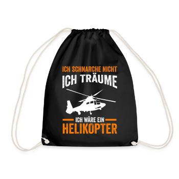 Helikopter Hubschrauberpilot Hubschrauber - Turnbeutel - Schwarz - Vorne