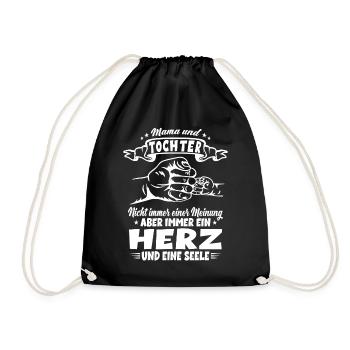 Mama und Tochter Partnerlook Muttertag Geschenk - Turnbeutel - Schwarz - Vorne