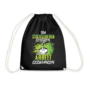 Zum Stockschießen geboren Stockschütze Stocksport - Turnbeutel - Schwarz - Vorne