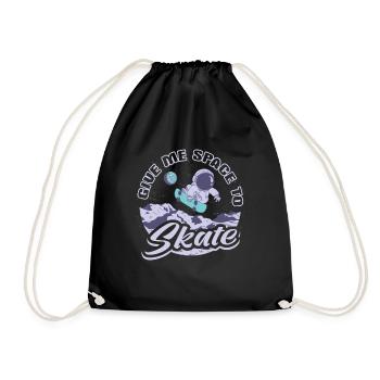 Skater Astronaut Skateboard - Drawstring Bag - black - Front