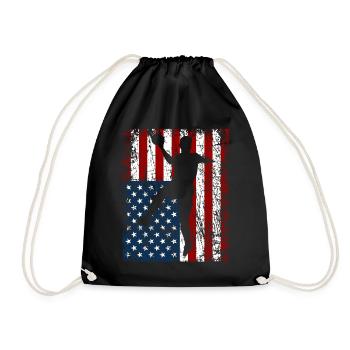 Handballer Handball Herren Geschenk USA Flagge - Turnbeutel - Schwarz - Vorne