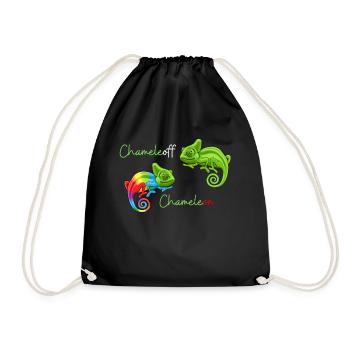Caméléon drôle de lézard blague reptiles drôles - Sac de sport léger - noir - Devant