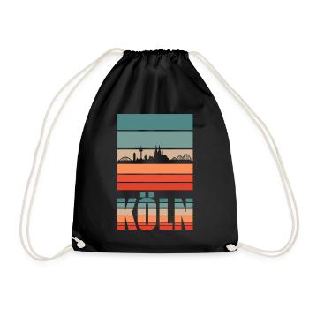 Köln Colonie Dom Stadt | Retro Vintage Style - Turnbeutel - Schwarz - Vorne