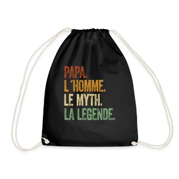Papa L'Homme Le Mythe La Légende Père-fect Rétro - Turnbeutel - Schwarz - Vorne