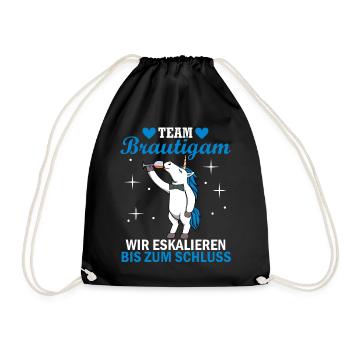 Team Bräutigam JGA Männer Junggesellenabschied Er - Turnbeutel - Schwarz - Vorne