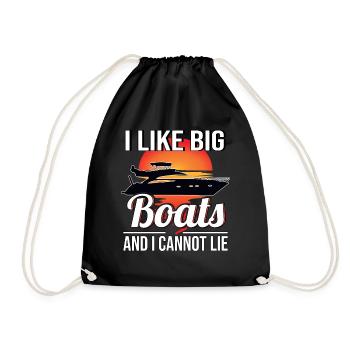 Boat Boat Owner Yacht Motorboat Motor Yacht - Drawstring Bag - black - Front