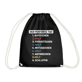 Golf | Golfer Golf Spruch Geschenkidee - Turnbeutel - Schwarz - Vorne