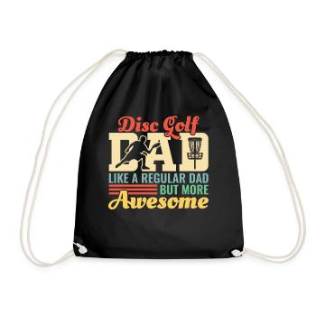 Discgolf Papa Vater Vatertag Retro Geschenk - Turnbeutel - Schwarz - Vorne