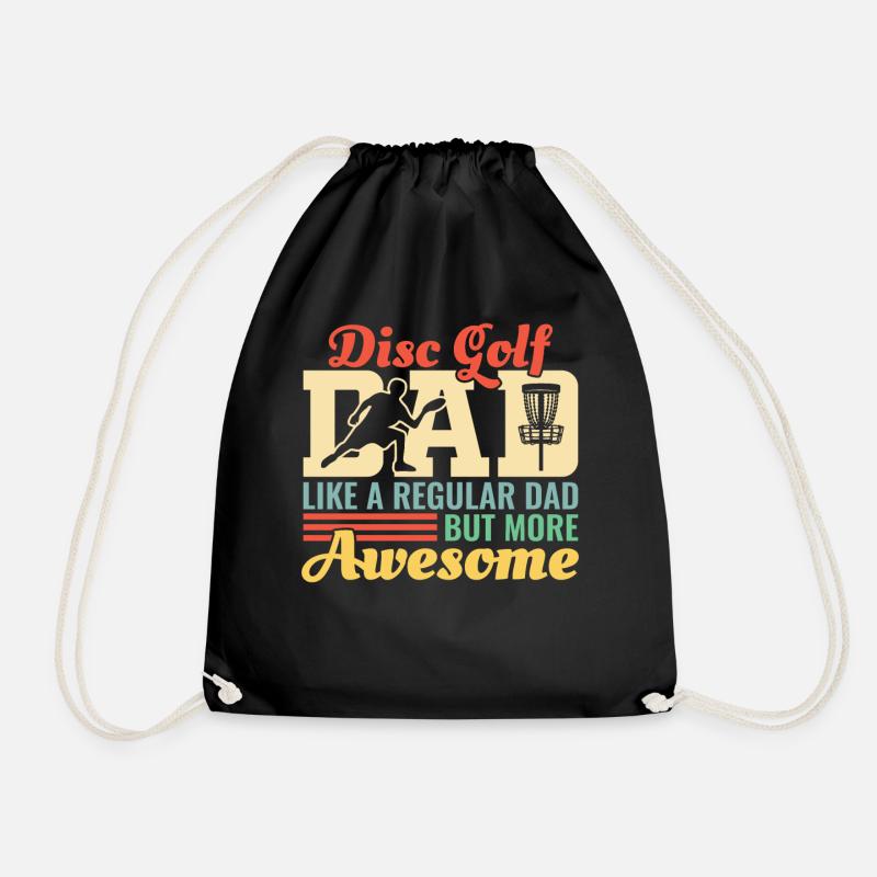 Discgolf Papa Vater Vatertag Retro Geschenk - Turnbeutel - Schwarz