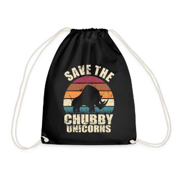Rhino Animal Rights – Save The Chubby Unicorns - Drawstring Bag - black - Front
