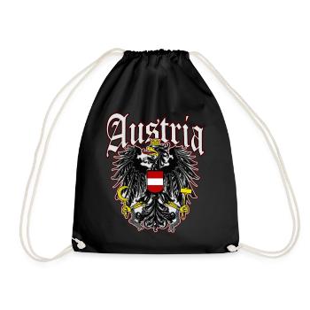 Österreich Austria Adler Wappen - Turnbeutel - Schwarz - Vorne