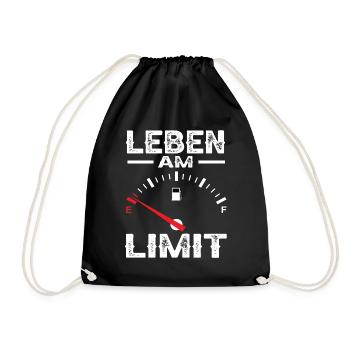 Leben am Limit Benzin Tankanzeige Auto Pkw Tuning - Turnbeutel - Schwarz - Vorne