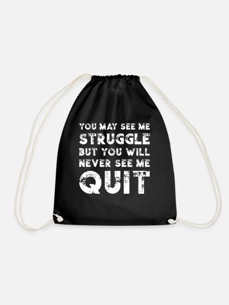 Motivation Quote - Drawstring Bag - black