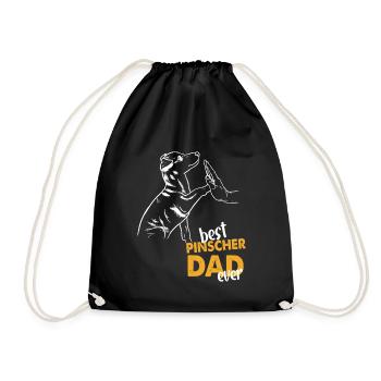 Best Pinscher Dad Ever Doberman Papa Pinscher - Turnbeutel - Schwarz - Vorne