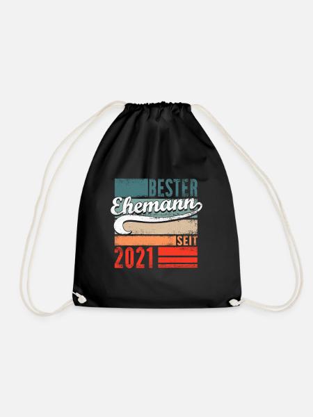 Bester Ehemann seit 2021 1. Hochzeitstag - Turnbeutel - Schwarz
