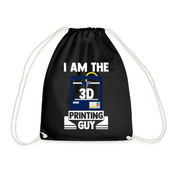 I Am The 3D Printing Guy 3D Printing Machine Plast - Turnbeutel - Schwarz - Vorne