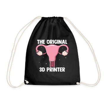 The Original 3D Printer Funny 3D Printing Uterus P - Turnbeutel - Schwarz - Vorne