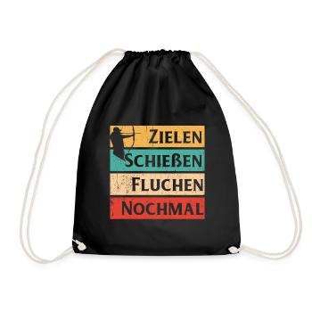 Bogenschießen - Turnbeutel - Schwarz - Vorne