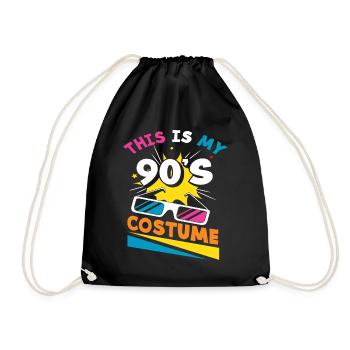 Costume 90s themed party outfit gift - Drawstring Bag - black - Front