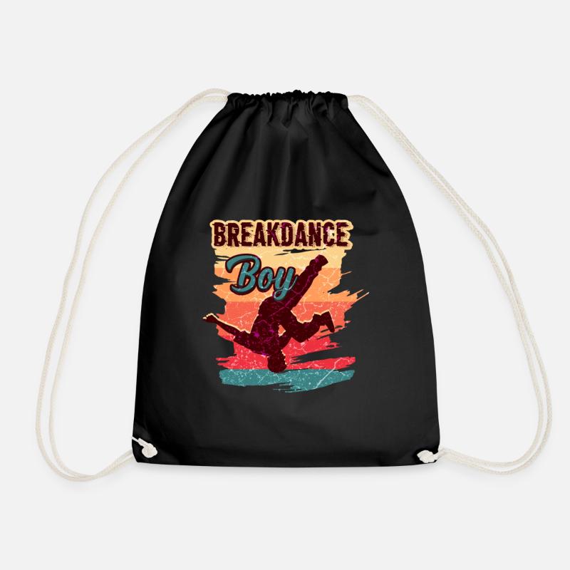 Breakdance Boy Breakdancing Kids - Drawstring Bag - black