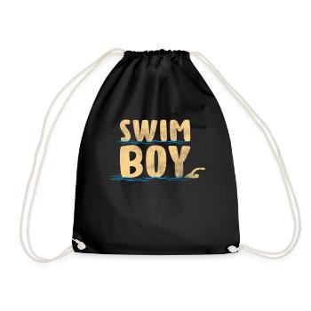 Schwimm Schwimmer Schwimmen Jungs - Turnbeutel - Schwarz - Vorne