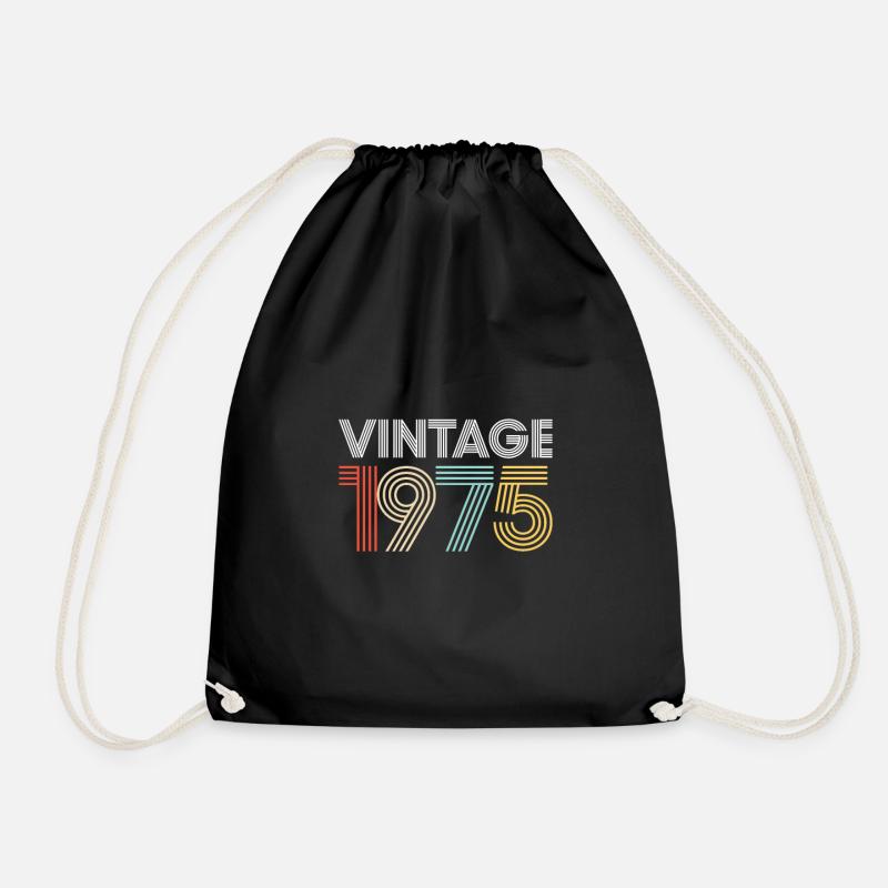 Vintage 1975 Geburtstag - Turnbeutel - Schwarz
