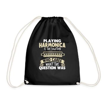 Harmonica Jazz Harmonica Girls - Drawstring Bag - black - Front
