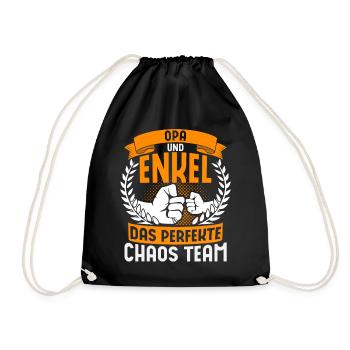 Opa Und Enkel Spruch Das Perfekte Chaos Team - Turnbeutel - Schwarz - Vorne
