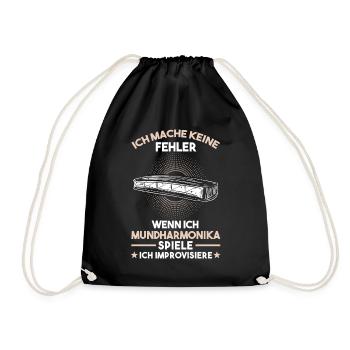 Mundharmonika Musikinstrument Harmonica - Turnbeutel - Schwarz - Vorne
