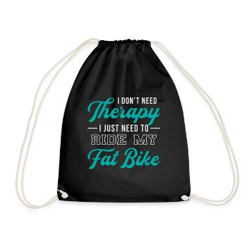 Fat Bike Fatbike Bike Biker Bike MTB Gift - Drawstring Bag - black - Front