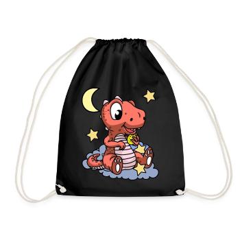 Guten Nacht Dino Kleinkinder Baby Kinder himmlisch - Turnbeutel - Schwarz - Vorne