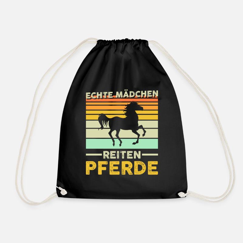 Reiterin Pferd Reiten Geschenk - Turnbeutel - Schwarz