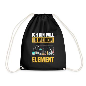 Chemie Tshirt Neutron Atom Molekül Lehrer Alchemie - Turnbeutel - Schwarz - Vorne