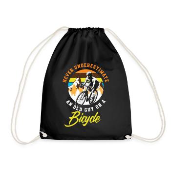 Bicycle Men Cyclists Cycling Cyclists - Drawstring Bag - black - Front