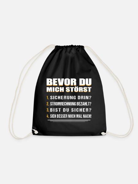 BEVOR DU MICH STÖRST... - ELEKTRIKER - Turnbeutel - Schwarz