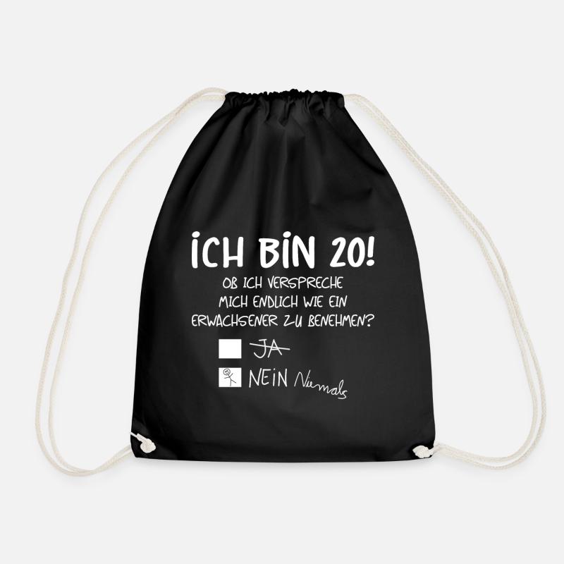 ICH BIN 20! - 20. GEBURTSTAG - Turnbeutel - Schwarz
