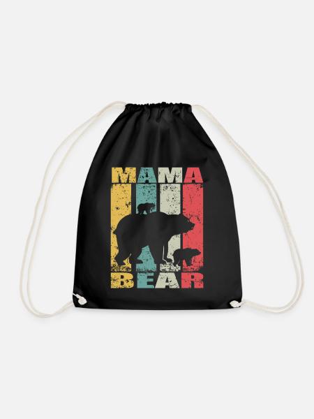 Mama Bear Baby Bär Familien Mutter Bear Mamabär - Turnbeutel - Schwarz