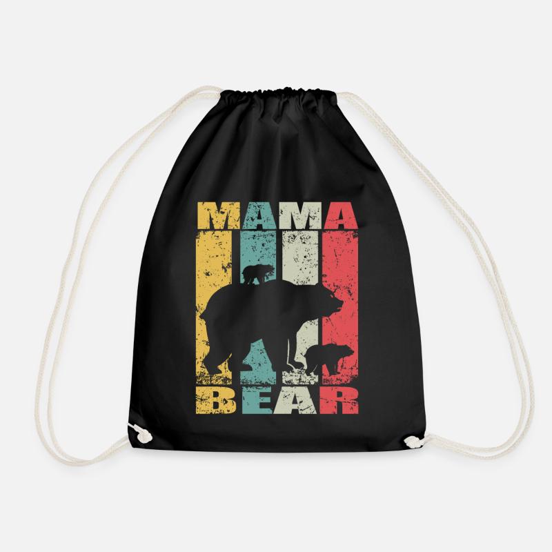 Mama Bear Baby Bär Familien Mutter Bear Mamabär - Turnbeutel - Schwarz