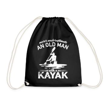 Canoë - Ne sous-estimez jamais un vieil homme avec un kayak - Sac de sport léger - noir - Devant