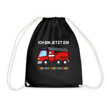 Geschenk für Kindergarten Kleinkinder - Turnbeutel - Schwarz - Vorne