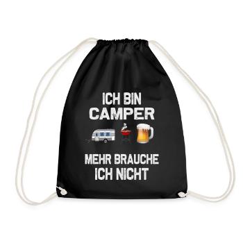 Ich bin Camper, Camping-Design - Turnbeutel - Schwarz - Vorne